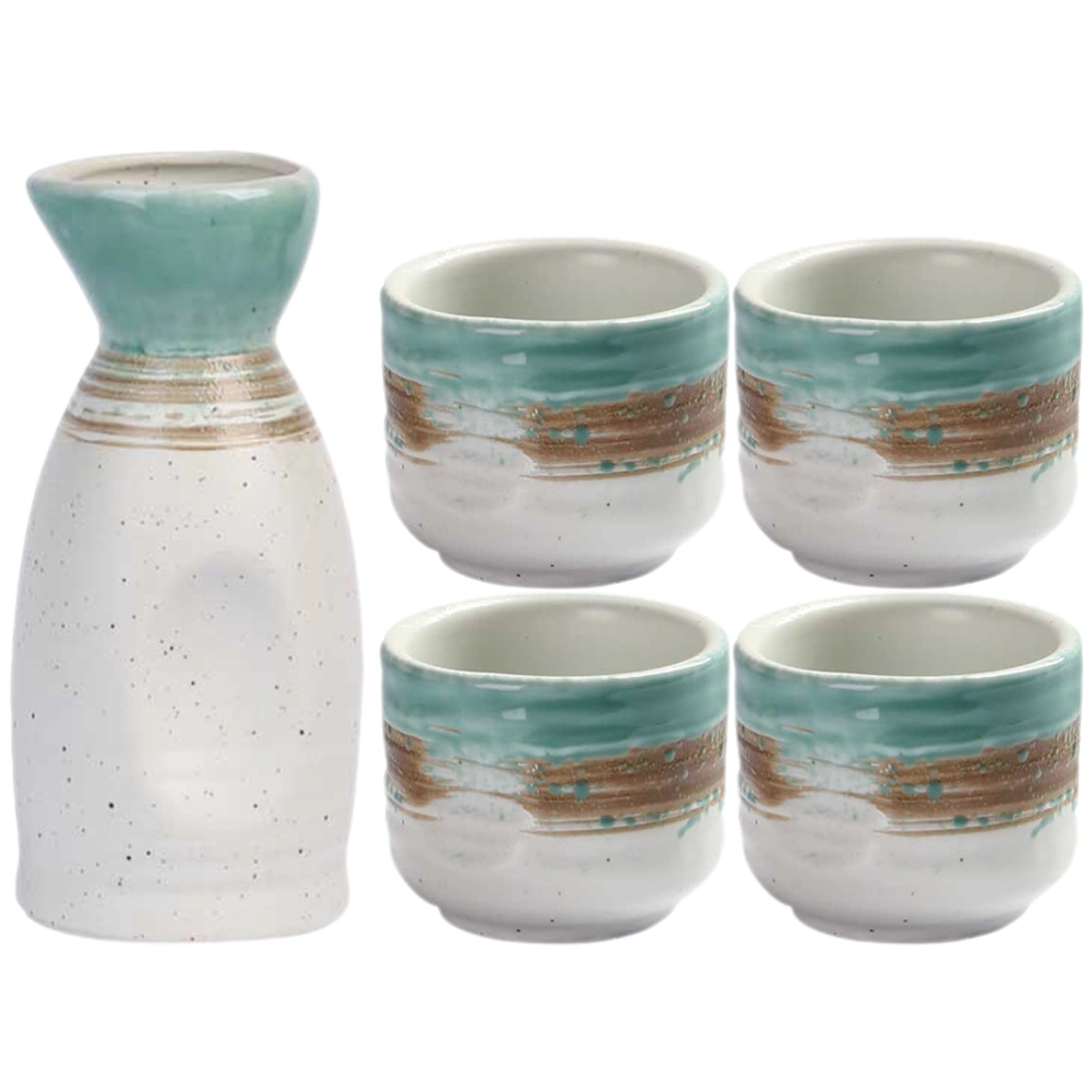 1 Set of Japanese Sake Set Decorative Sake Jar Sake Cups Kit Household Sake Cups Sake Bottle