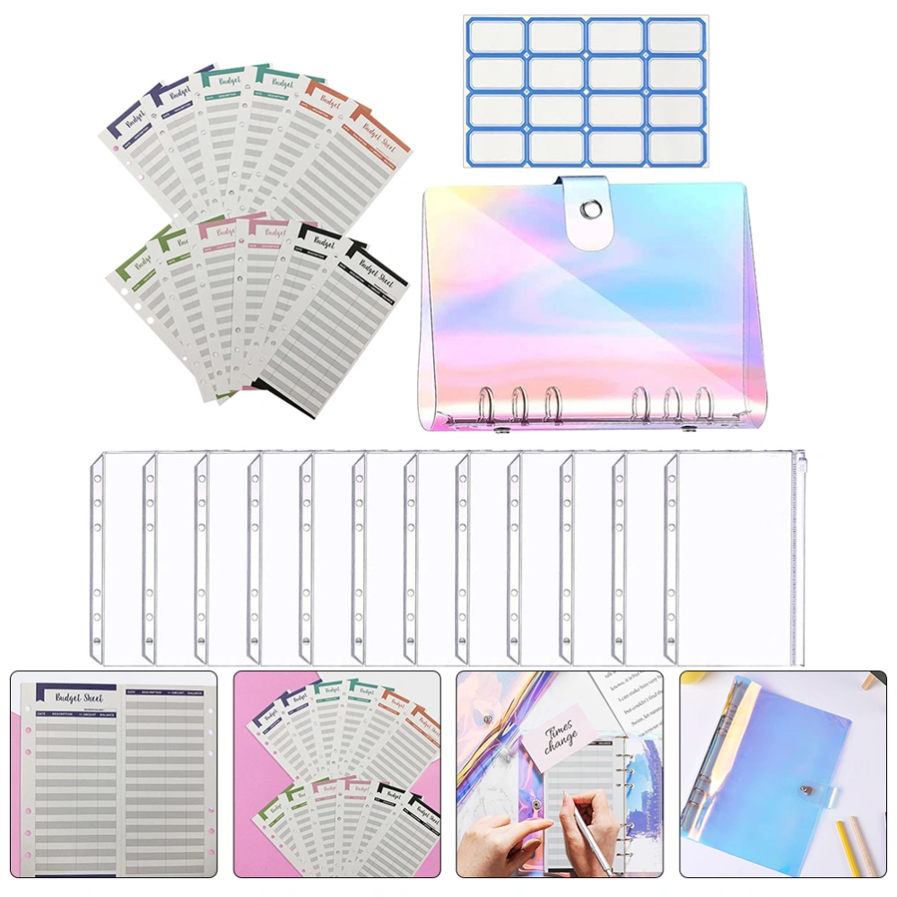 1 Set Budget Binder with Zipper Envelopes Budgeting Cash Envelopes Budget Planner(A6)