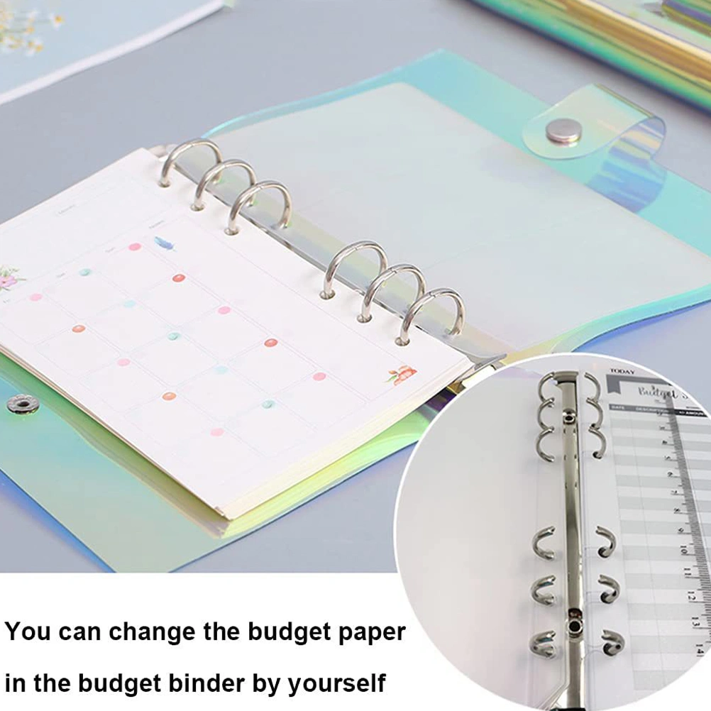 1 Set Budget Binder with Zipper Envelopes Budgeting Cash Envelopes Budget Planner(A6)