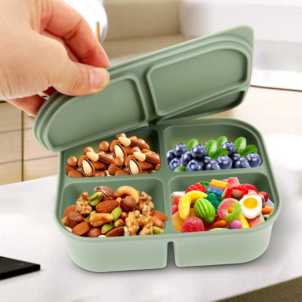 Silicone Food Container Freezer Food Container Toddler Snack Container Multi-grid Fruits Box