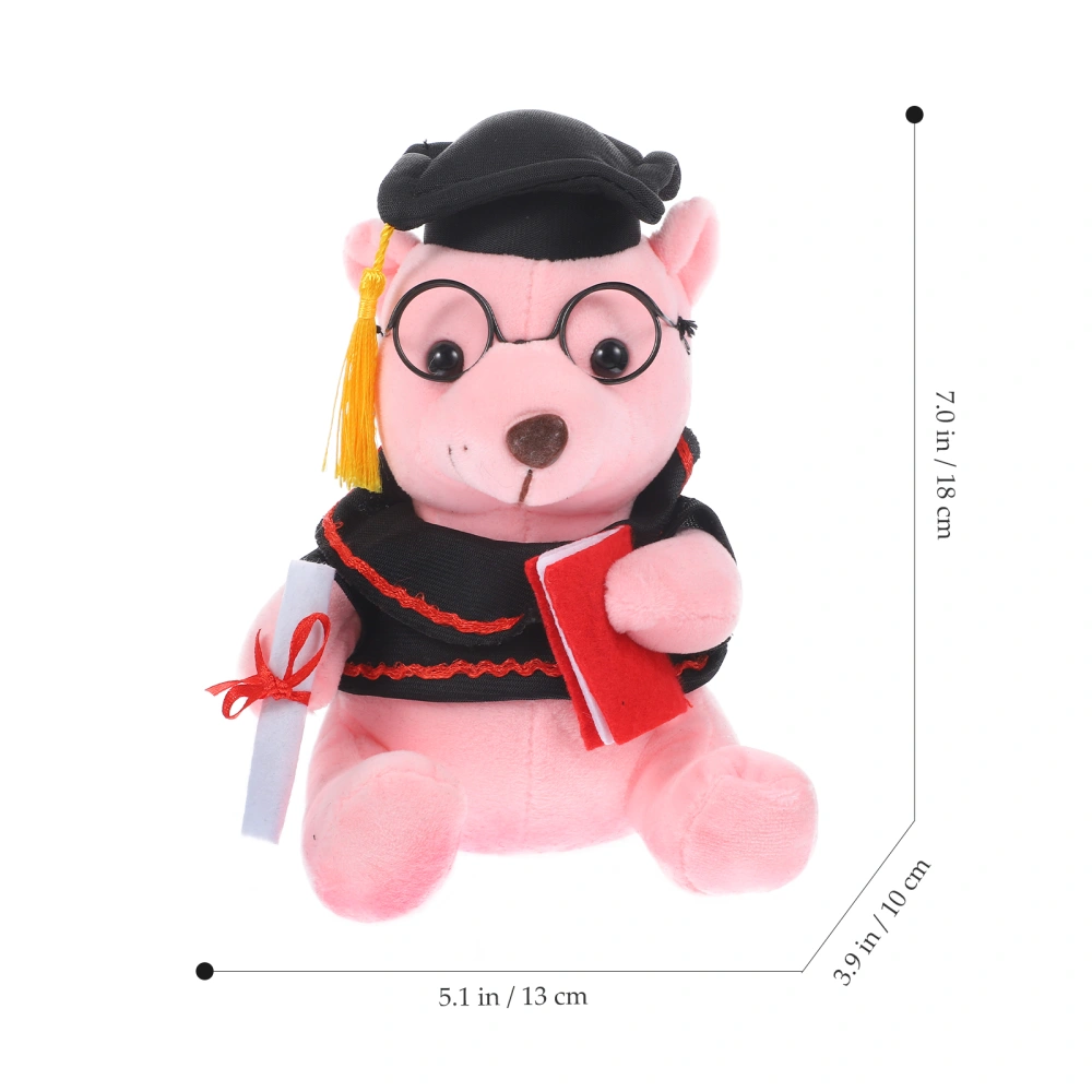 Stuffed Bear Doll 18cm Household Stuffed Toy Graduation Doll Ornament Accessory