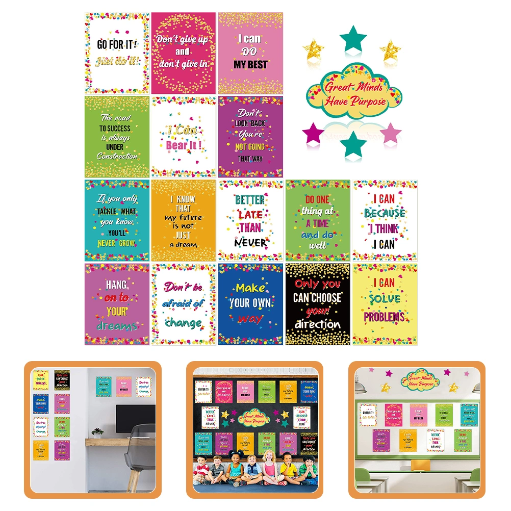1 Set Inspirational Wall Posters Positive Quote Posters Wall Decor for Home School Office