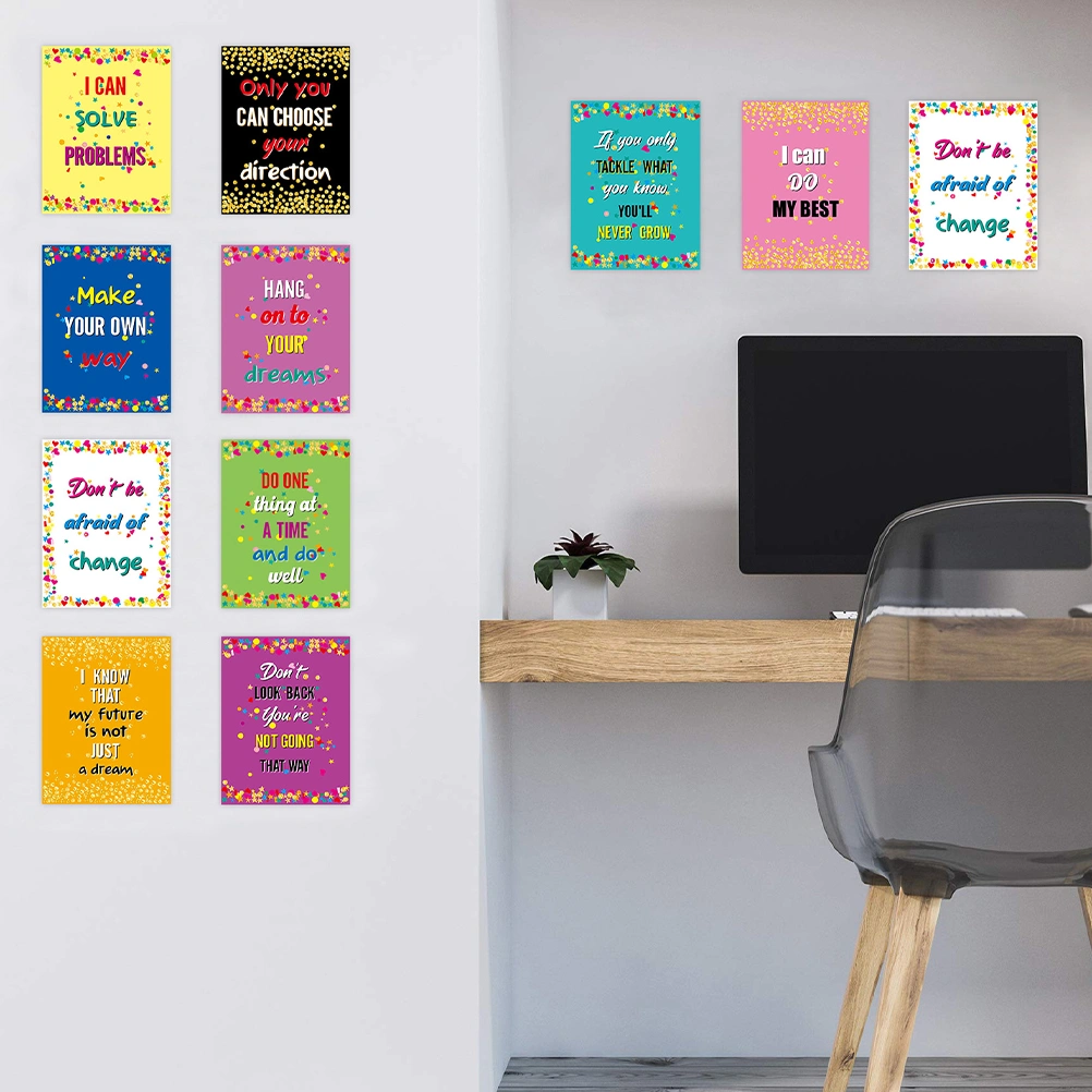 1 Set Inspirational Wall Posters Positive Quote Posters Wall Decor for Home School Office