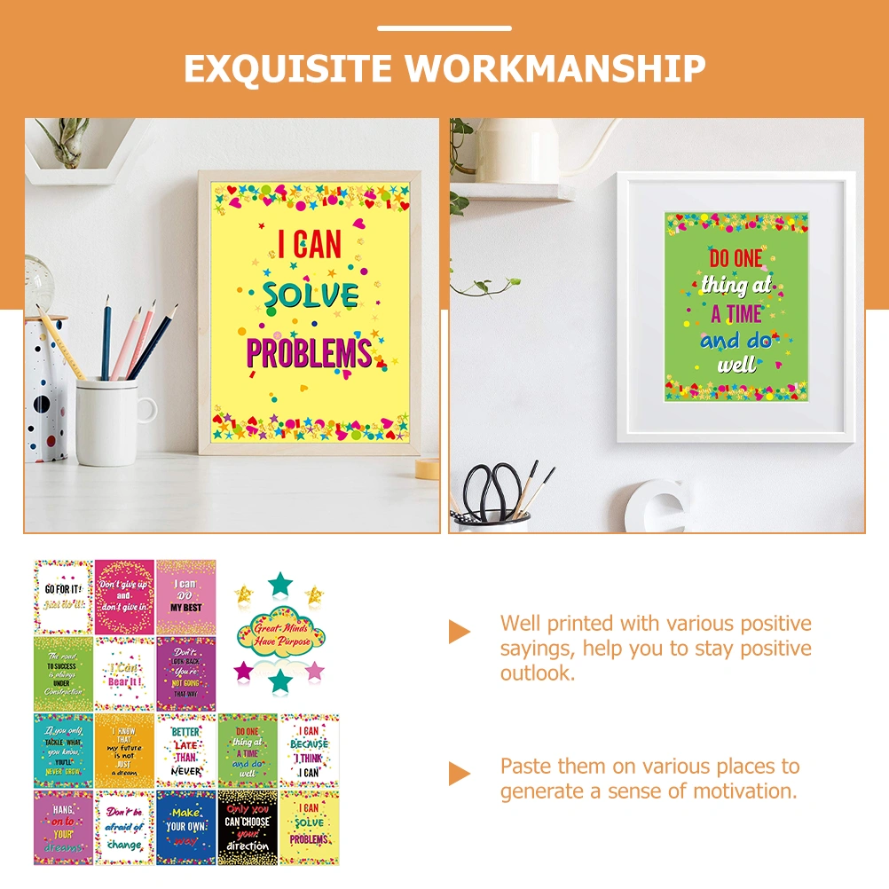 1 Set Inspirational Wall Posters Positive Quote Posters Wall Decor for Home School Office