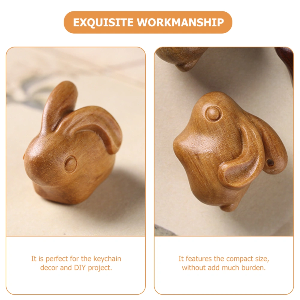 Wood Rabbit Charm Rabbit Hanging Ornament DIY Key Charm Zodiac Wood Rabbit Craft