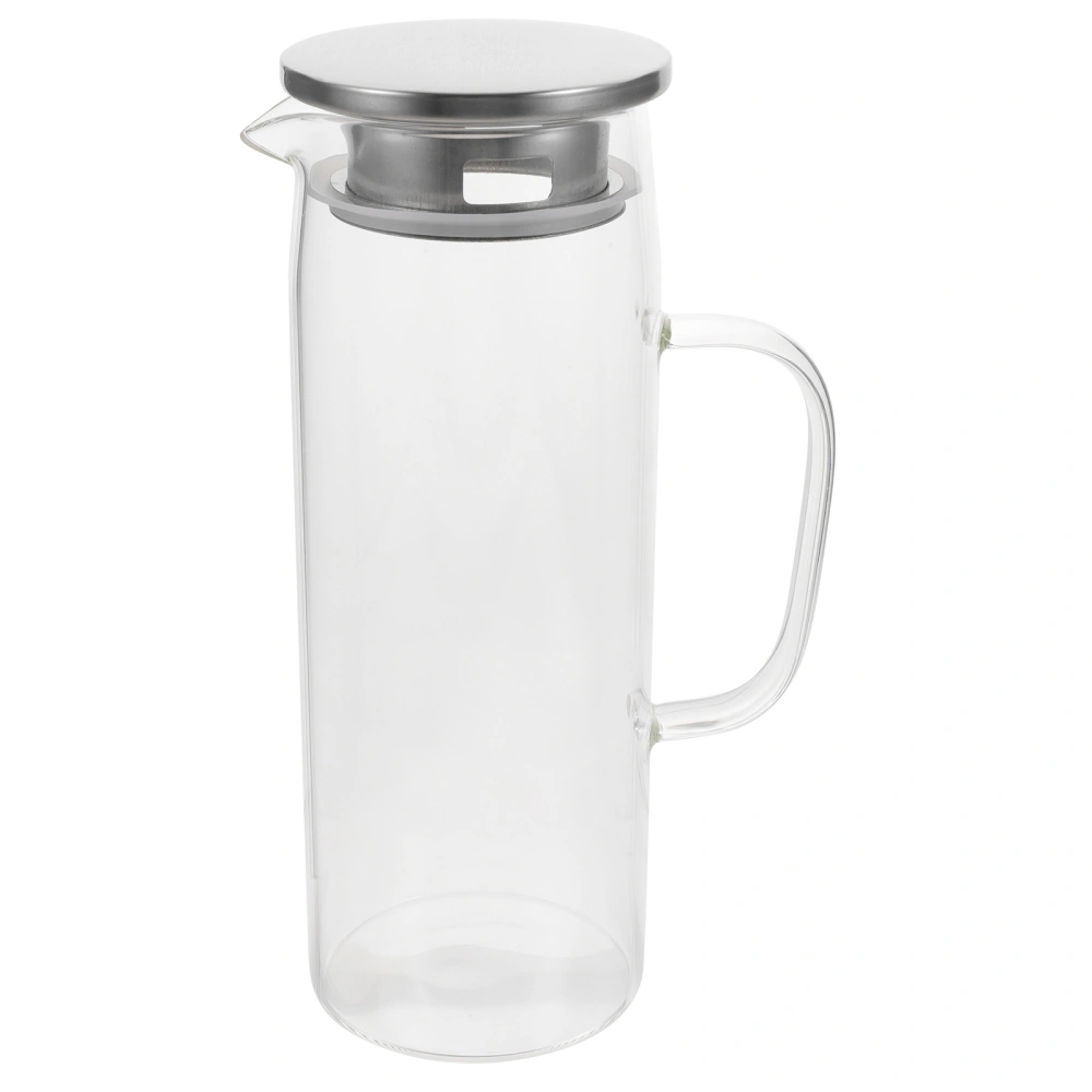 Glass Juice Pitcher Transparent Water Pitcher Glass Water Kettle Clear Water Kettle with Filter Lid