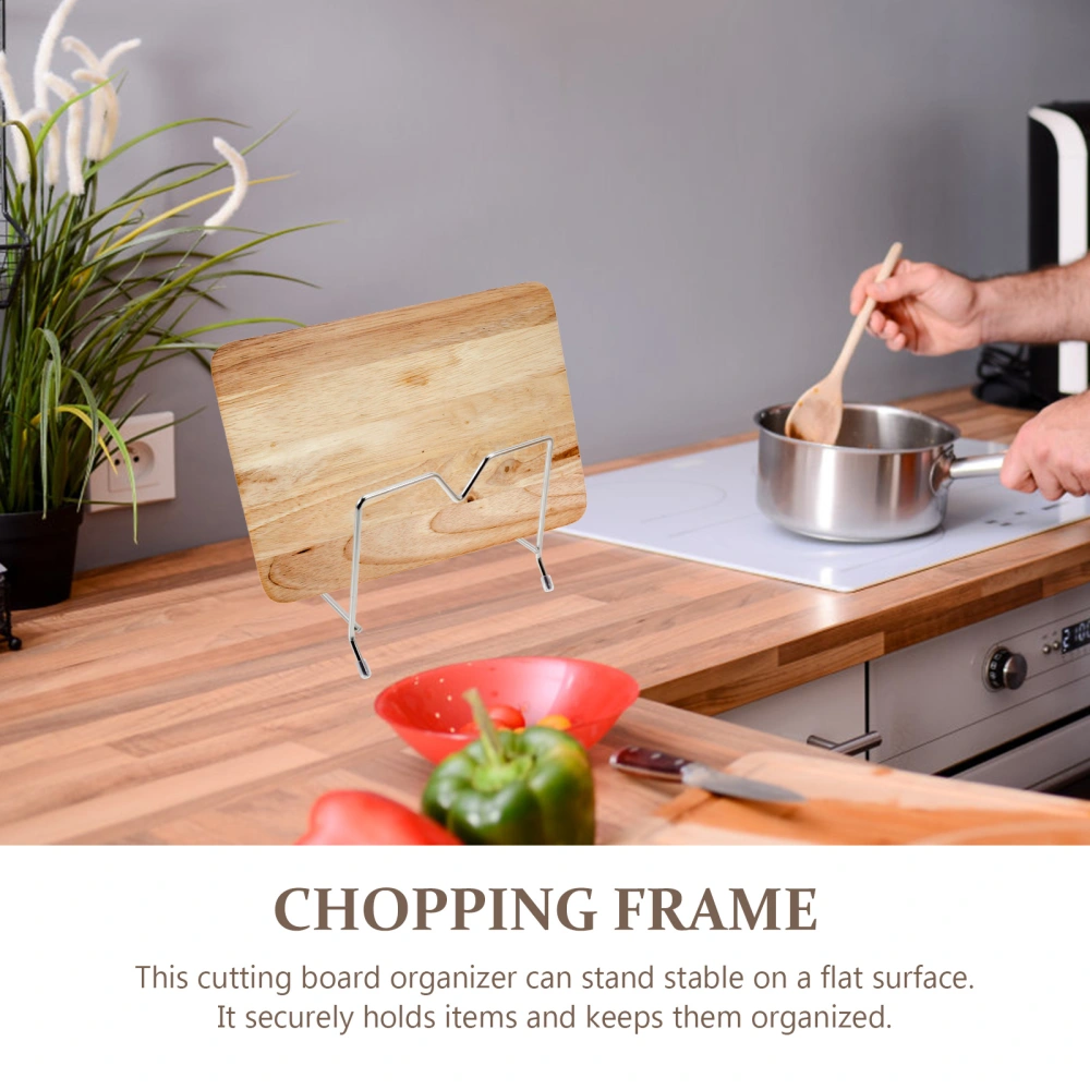 2Pcs Kitchen Cutting Board Holder Stainless Steel Chopping Board Rack Non-skid Pot Lid Holder