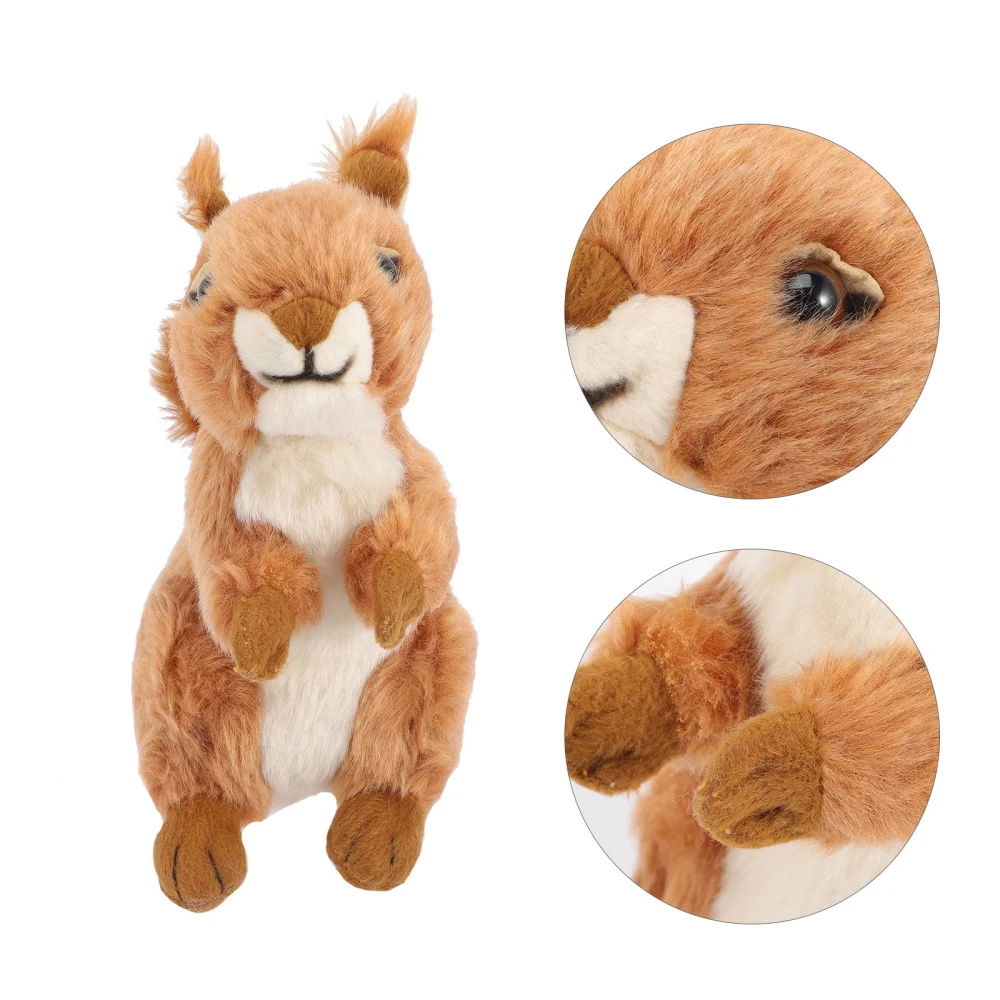 Adorable Animal Toy Squirrel-shape Model Decorative Squirrel Model Tabletop Ornament