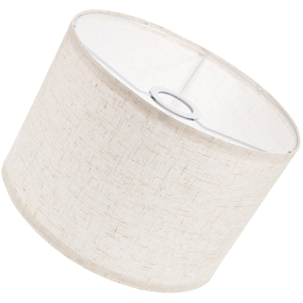 Natural Linen Lamp Shade Drum Lampshade Replacement for Table Lamp Floor Light (Suitable for E27 Bulb)