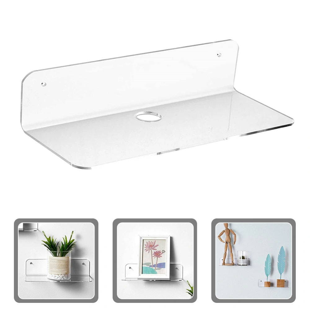 Floating Shelf  Wall Mounted Multifunctional Acrylic Hanging Shelf L Shaped Storge Rack