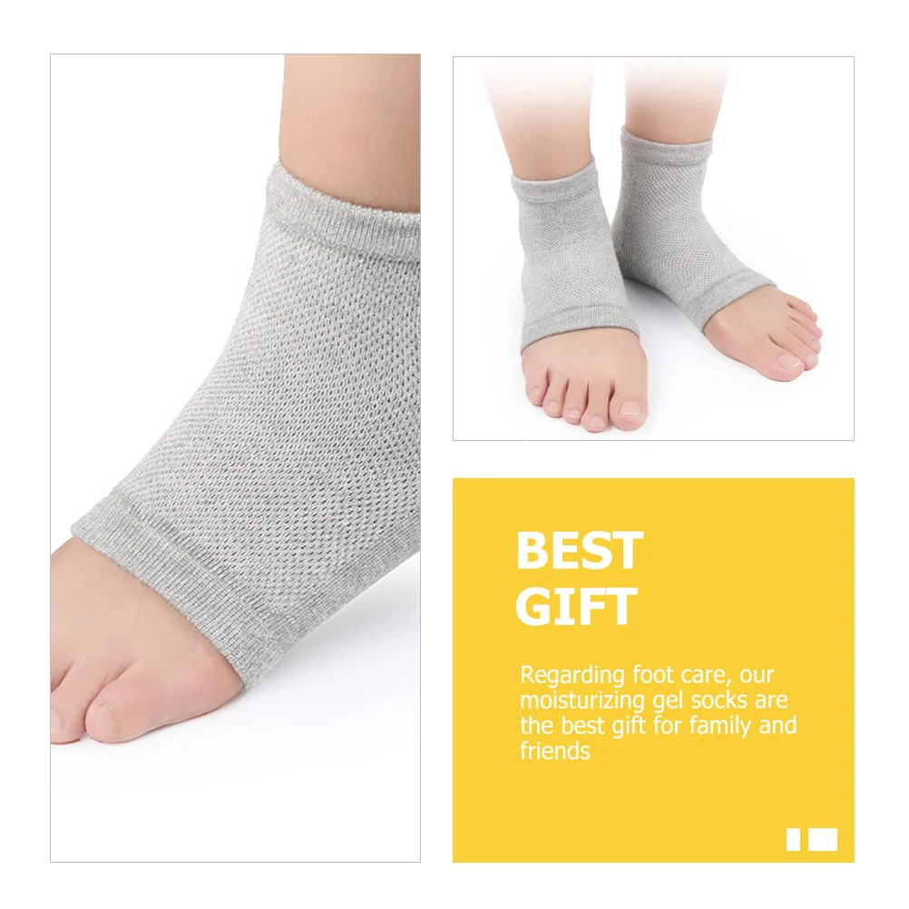 4 Pairs Moisturizing Toeless Socks Cracked Heel Socks Half Feet Socks Moisturizing Heel Socks