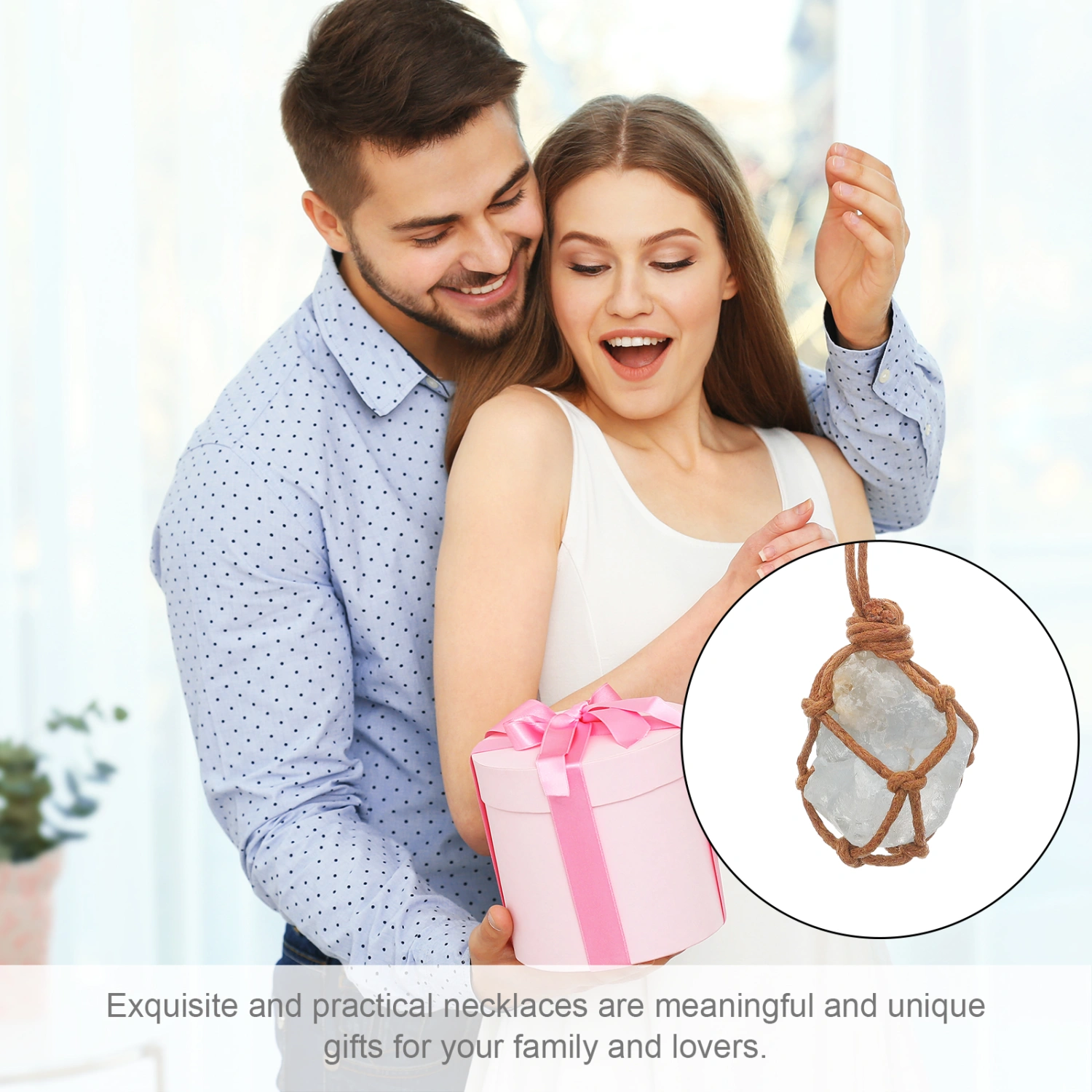 Crystal Necklace Crystal Stone Pendant Necklace Crystal Pendant Crystal Stone Hanging Ornament