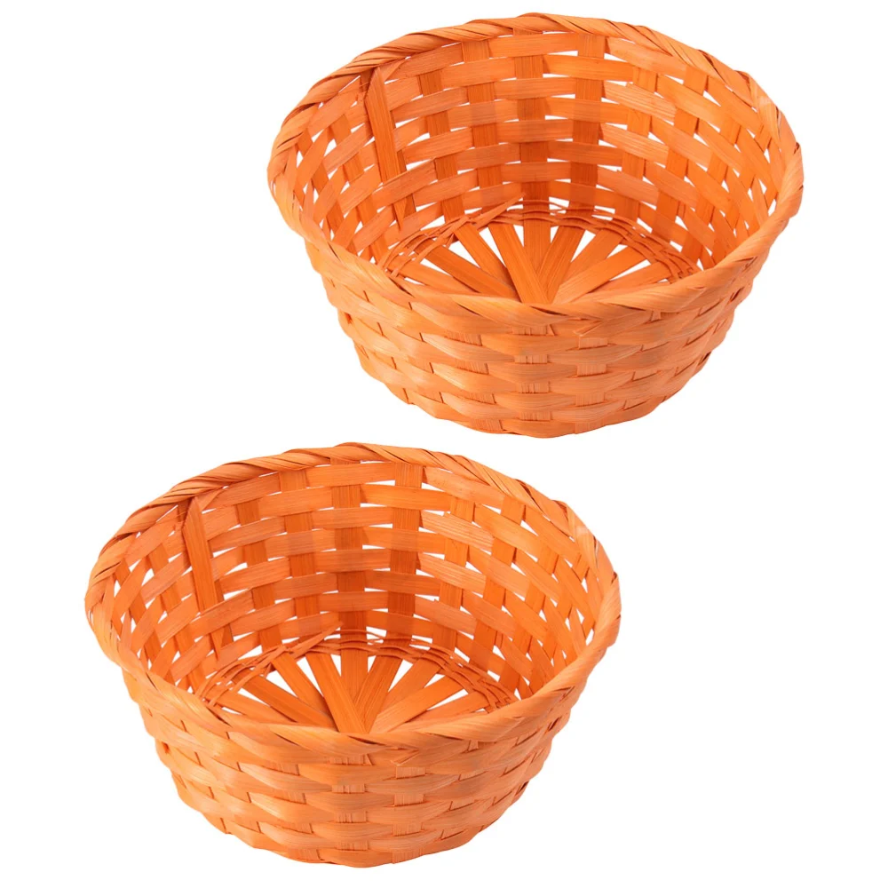 2Pcs Convenient Egg Baskets Bamboo Storage Baskets Household Fruit Baskets Egg Accessory