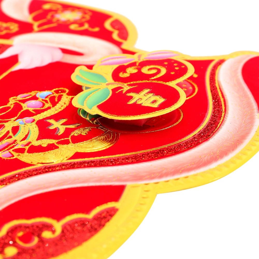 2 Pairs of Spring Festival Door Stickers 2023 New Year Door Decals Chinese Style Door Sticker Decors