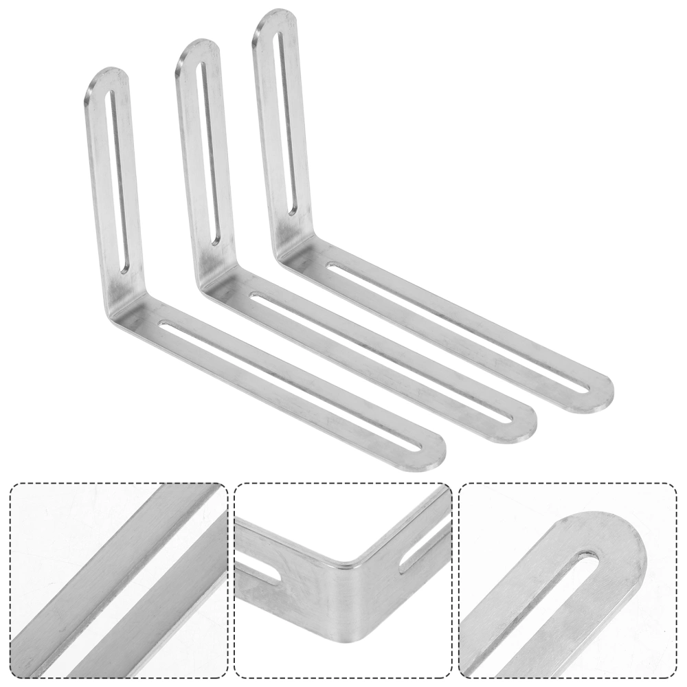 5pcs Stainless Steel Joint Right Angle Brackets Heavy Duty Corner Braces with Slot