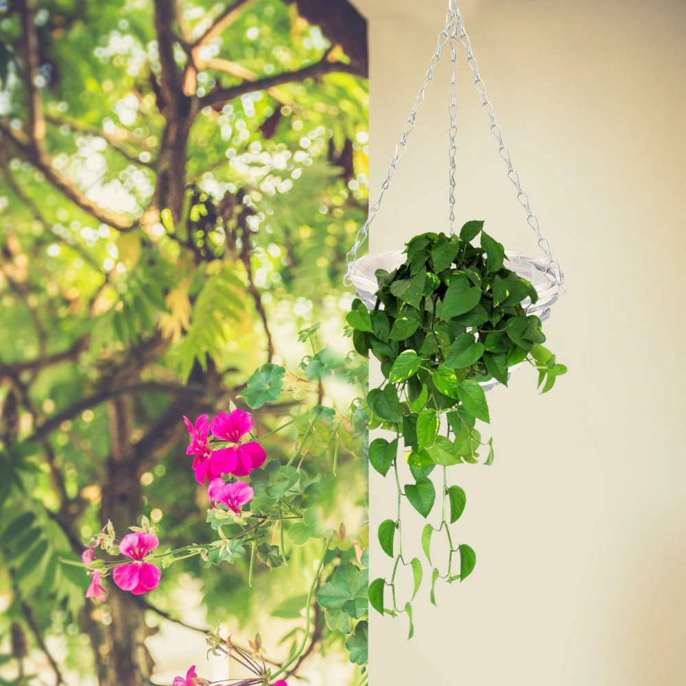 Hanging Flower Basket with Chain Flower Container Flower Floral Hanging Basket