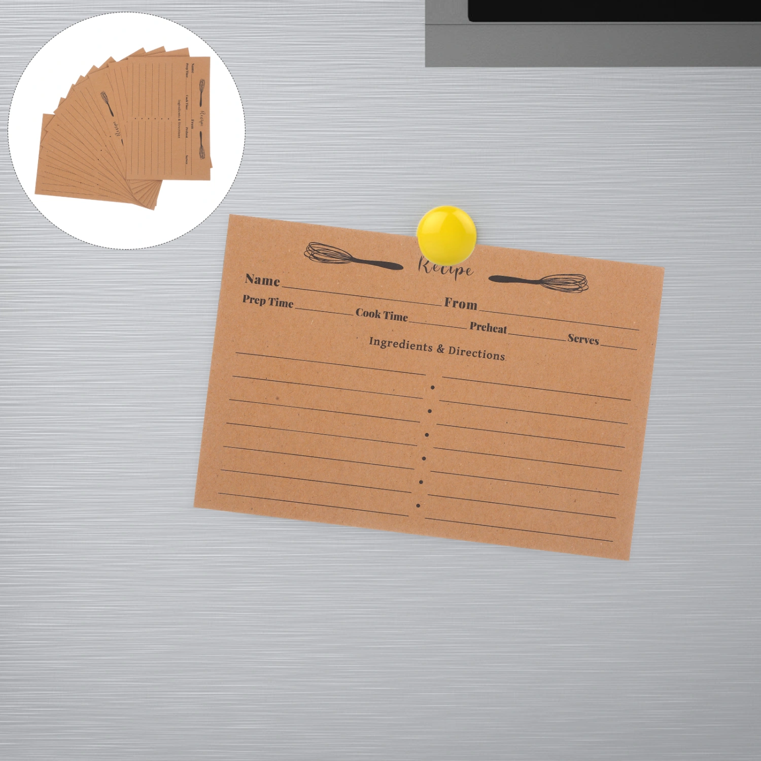20Pcs Recipe Cards Blank Recipe Cards Double Sided Dietary Cooking Cards Cooking Cards