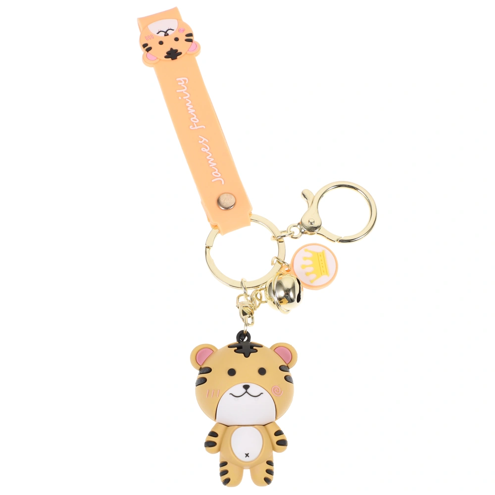 Cartoon Tiger Shape Keychain Backpack Hanging Pendant Metal Cartoon Keyring Phone Keychain