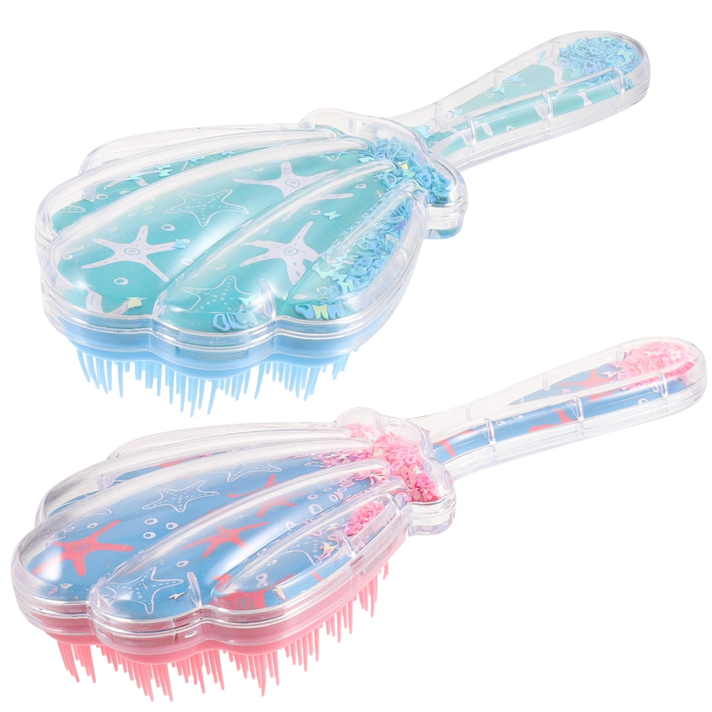 2Pcs Hair Combs Massage Combs Hair Detangler Brushes Paddle Brushes Decorative Scalp Combs