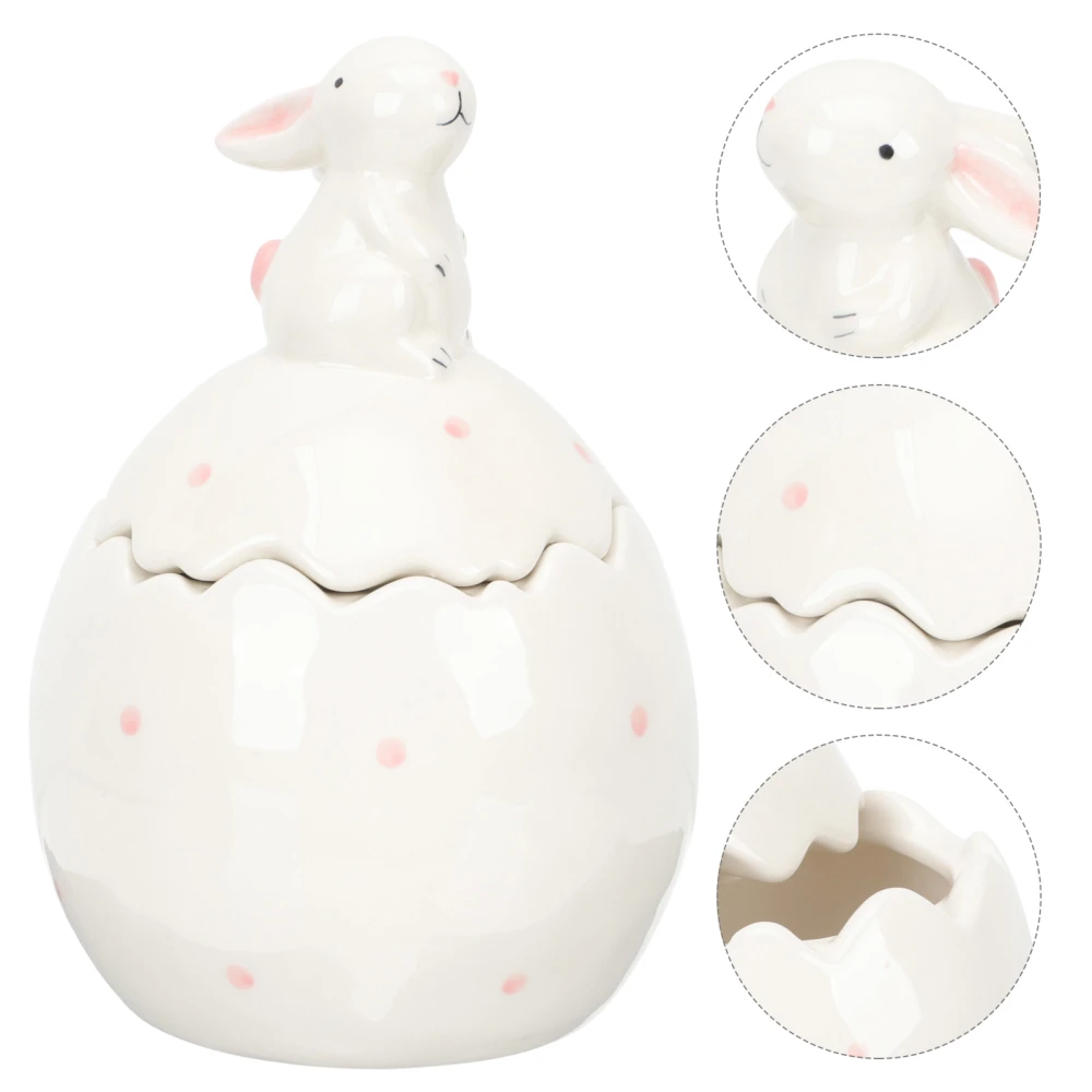 Ceramic Easter Canister Easter Egg Shaped Ceramic Jar Easter Bunny Ceramic Jar Easter Decoration