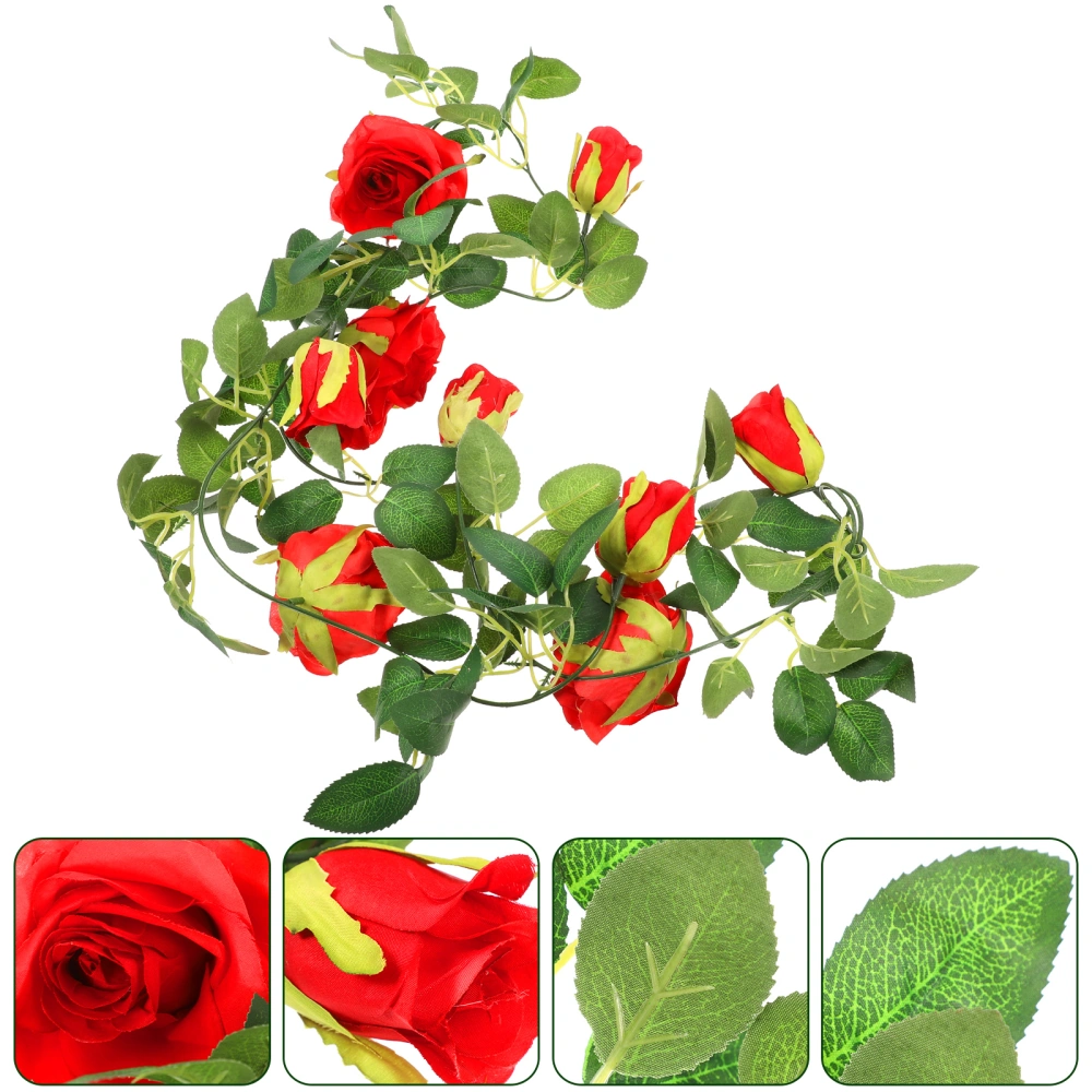 Simulation Rose Flower Rattan Wall Beautification Decor Artificial Rose Swag