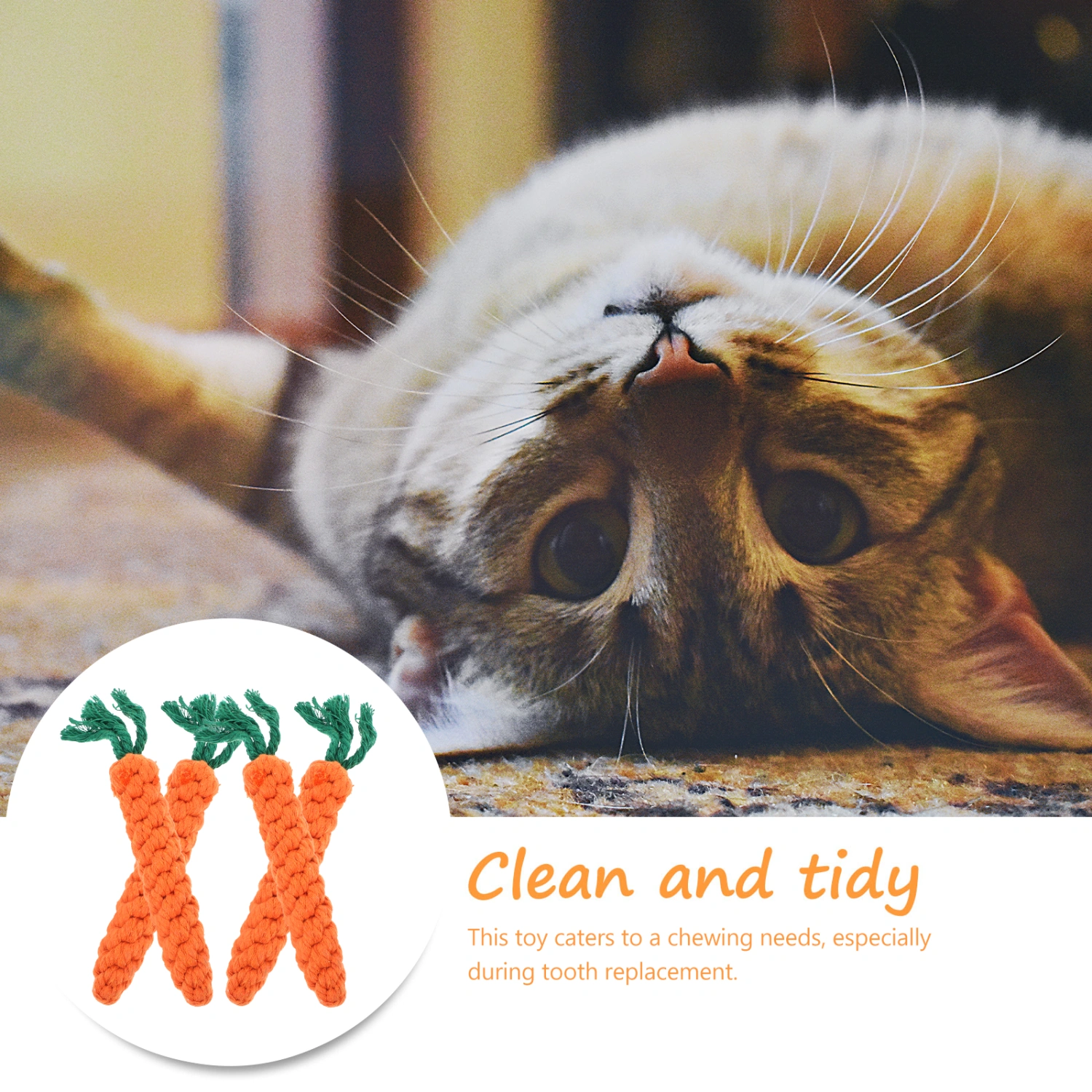 4Pcs Cat Chew Toys Bite-resistant Cat Toys Cotton Rope Cat Toys Stress Relive Kitten Toys