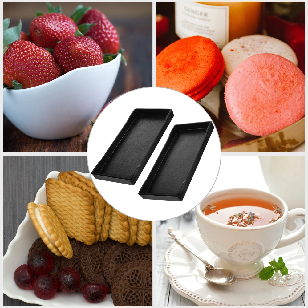 2Pcs Household Snack Tray Rectangle Fruit Tray Tea Serving Tray Convenient Serving Tray