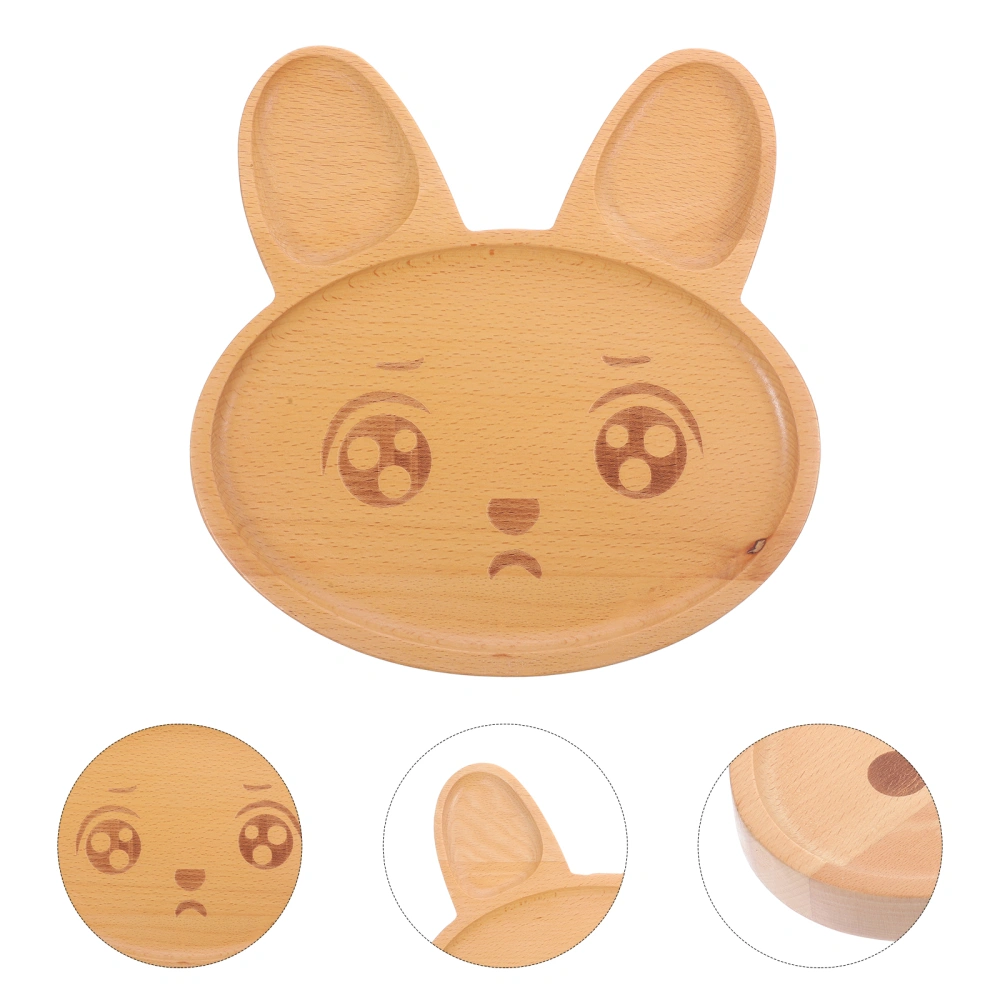 Wooden Rabbit Plate Adorable Wooden Tray Snack Fruit Tray for Parties Holidays Dinners