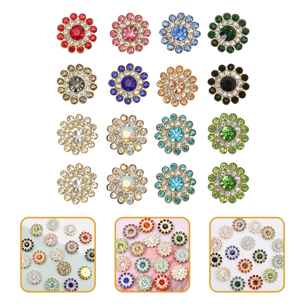 100Pcs Sparkling Rhinestone Embellishments DIY Flatback Buttons Jewelry Flower DIY Accessory