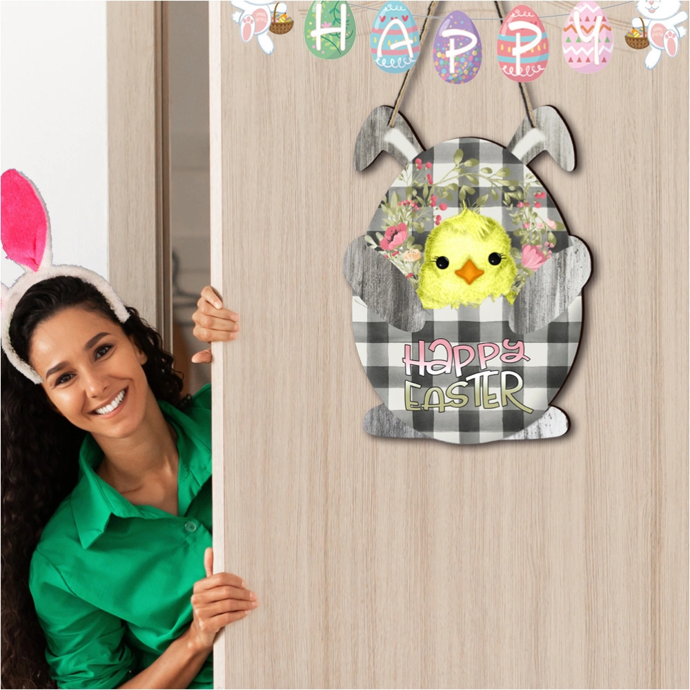 Easter-themed Wooden Pendant Household Hanging Board Decorative Festival Hanging Ornament