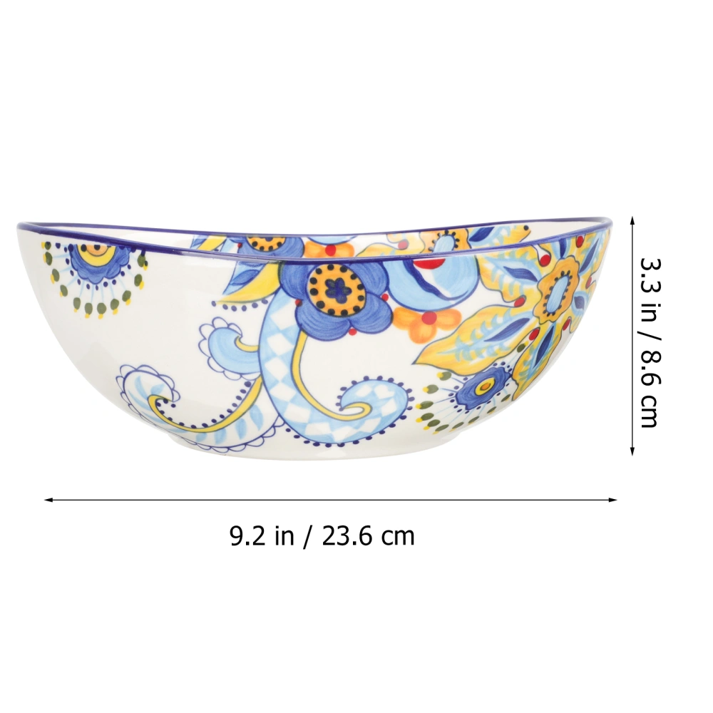 Household Ceramic Food Bowl Decorative Exquisite Salad Bowl Large Food Serving Bowl for Party