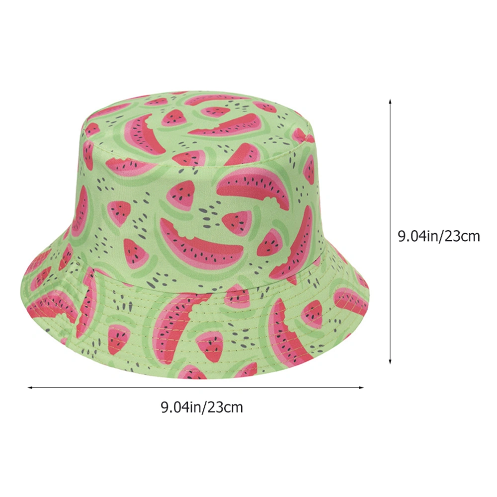 Watermelon Printing Bucket Hat Sun Shade Hat Fisherman Hat Beach Party Bucket Hat