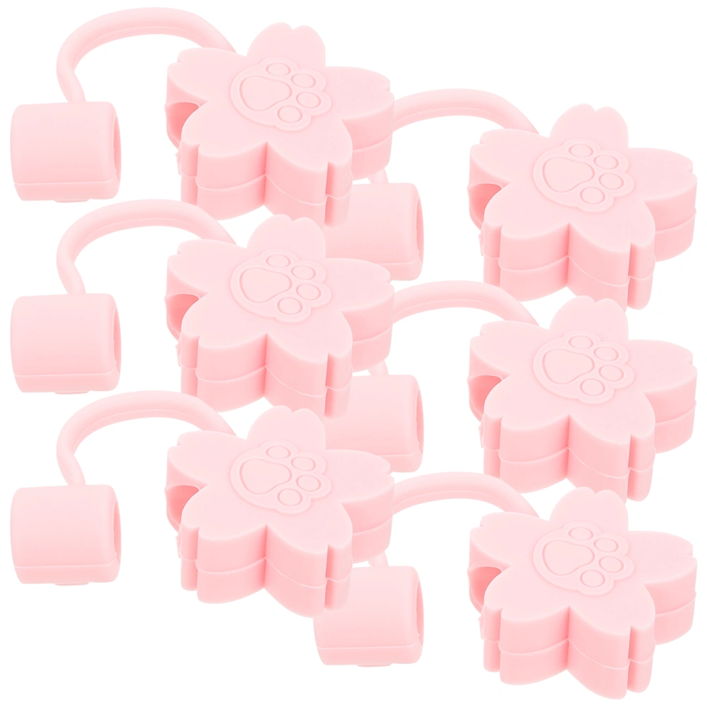 6pcs Cartoon Straw Dust Plug Straw End Tip Adorable Straw Cover Straw Protector