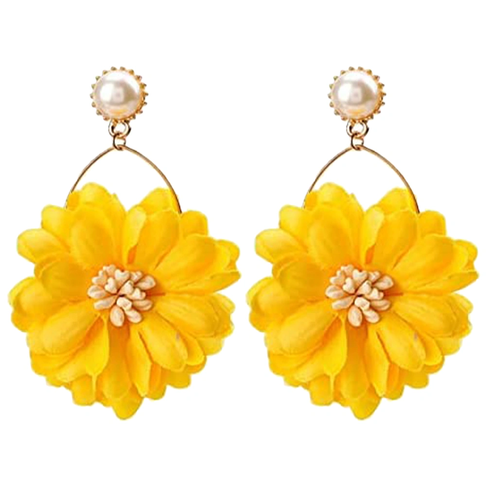 1 Pair Flower Pearl Earrings Dangle Earrings Aesthetic Earrings Statement Earrings