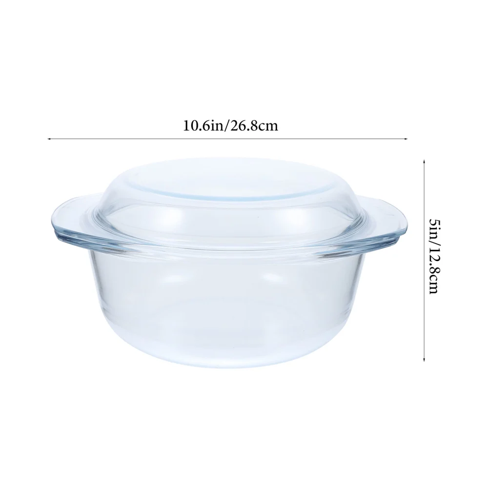 Glass Casserole with Lid Covered Glass Casserole Dish with Handles Microwave Safe Glass Bowl