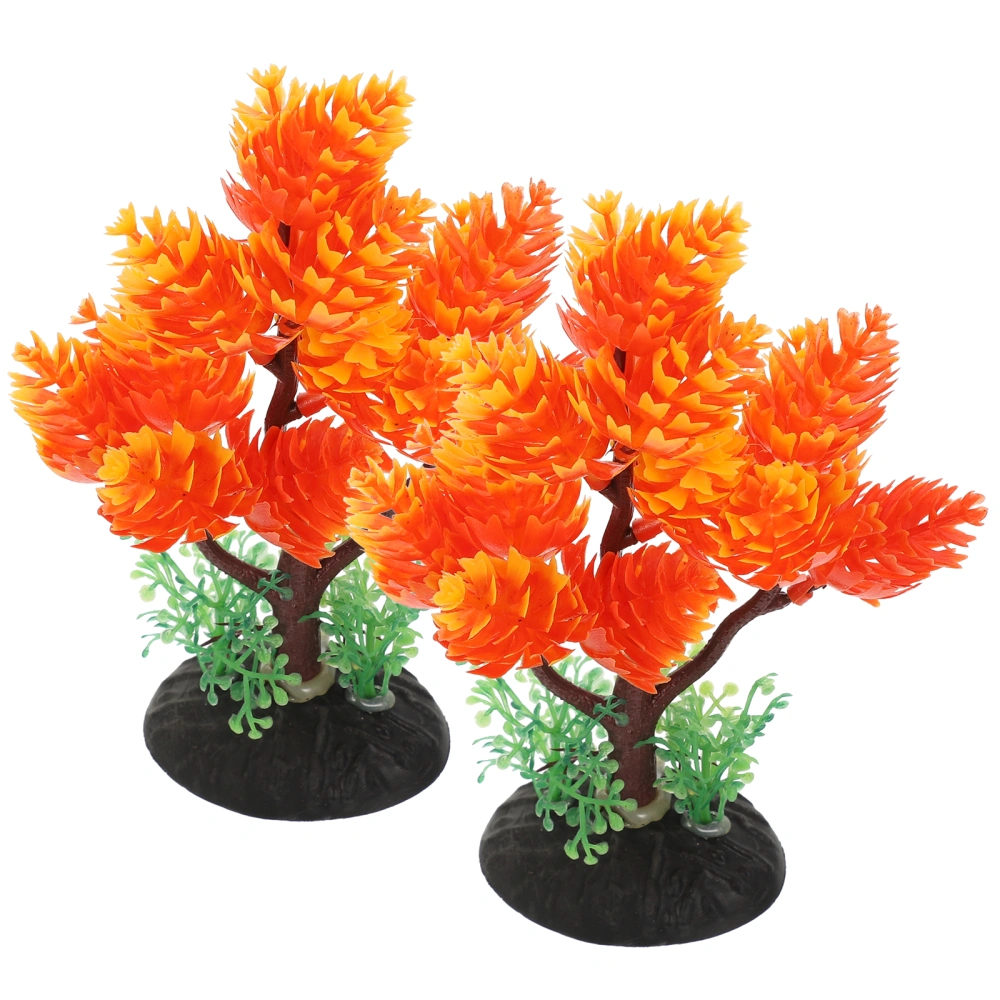 2Pcs Decorative Faux Plants Wear Resistant Aquarium Plants Replaceable Aquarium Decors