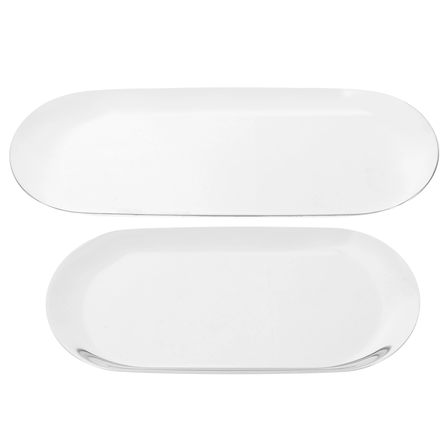 2pcs Oval Metal Jewelry Tray Stainless Steel Jewelry Tray Desktop Jewelry Display Plate