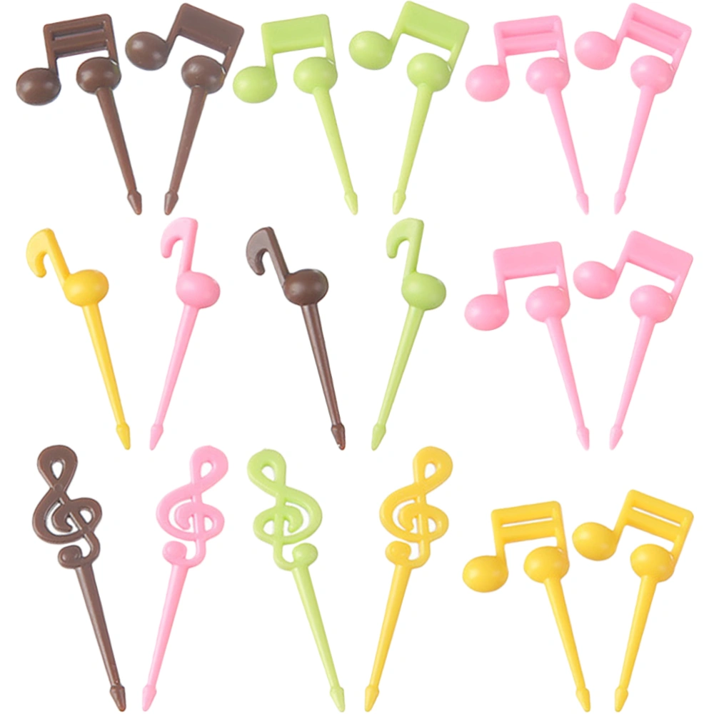 32Pcs Music Themed Fruit Picks Kids Fruit Picks Cartoon Food Picks Decorative Fruit Picks