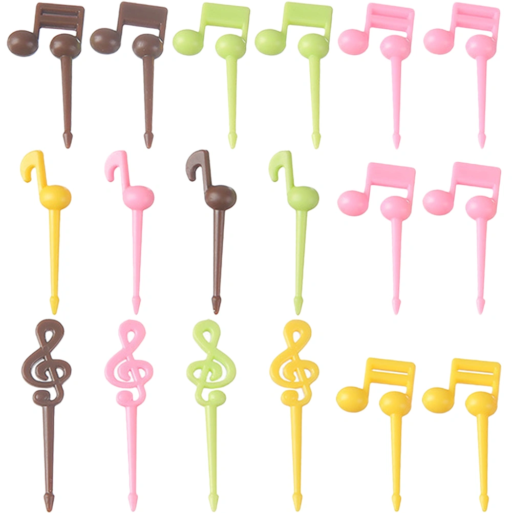 32Pcs Music Themed Fruit Picks Kids Fruit Picks Cartoon Food Picks Decorative Fruit Picks