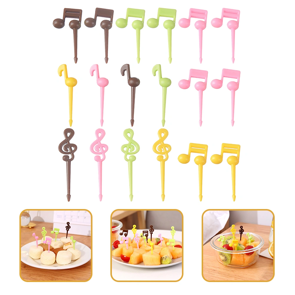 32Pcs Music Themed Fruit Picks Kids Fruit Picks Cartoon Food Picks Decorative Fruit Picks