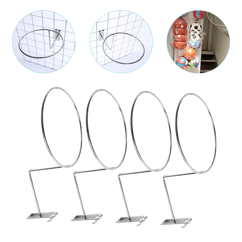 4pcs Wall Mount Basketball Holder Cowboy Hat Display Rack Football Storage Stand