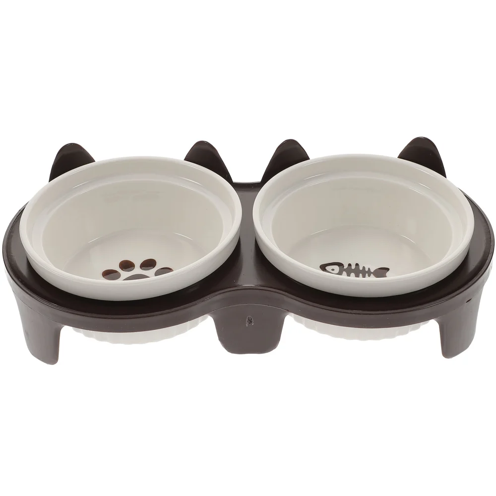 1 Set of Neck Protection Cat Bowl Standing Cat Footed Bowl Pet Water Bowl Slant Pet Bowl