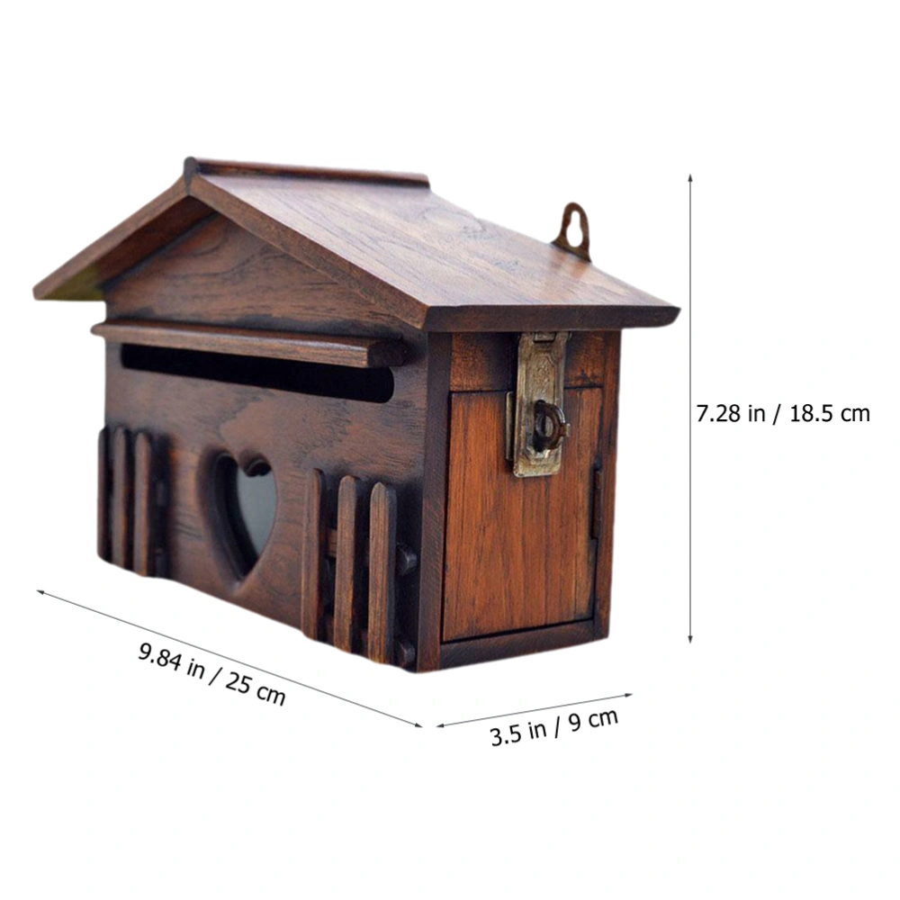 Wooden Suggestion Box  Creative Ballot Comment Box Villa Rain-proof Letter Box