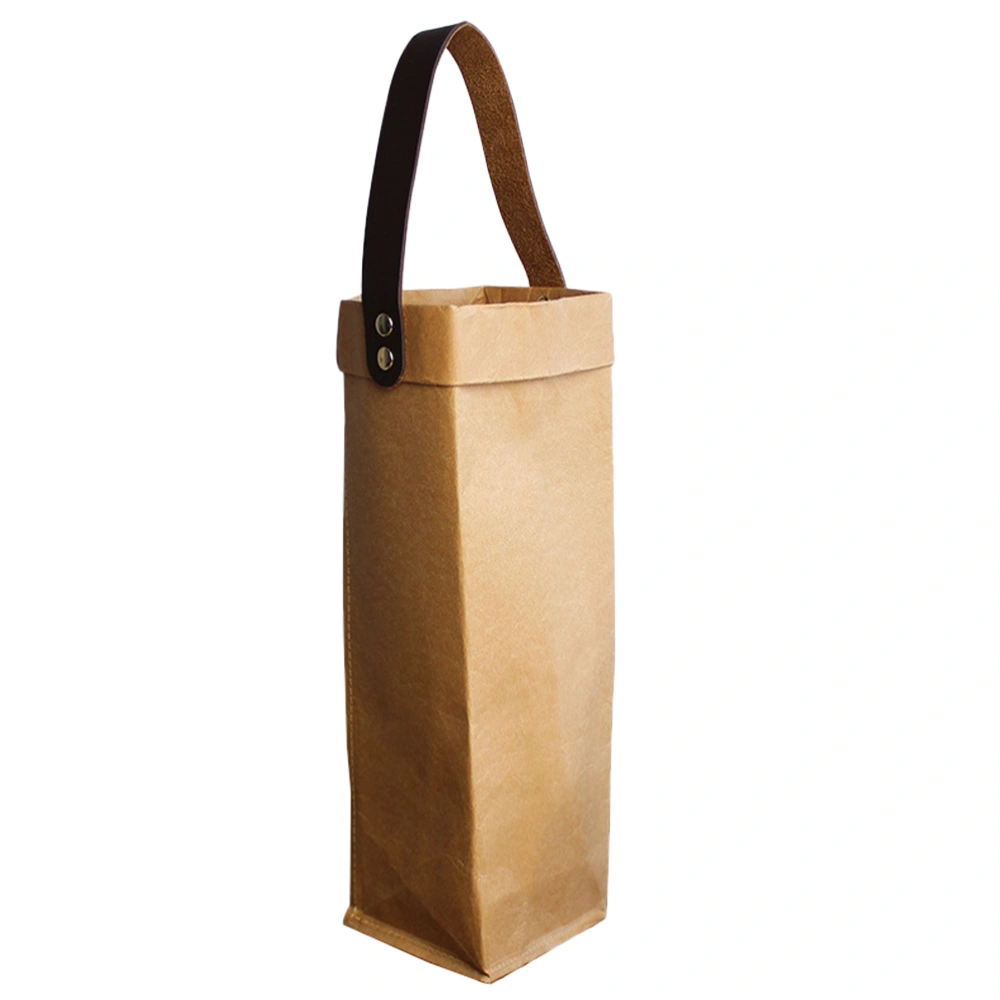 Washable Wine Bottle Storage Bag Handheld Bottle Wrapping Bag Kraft Paper Wine Gift Pouch