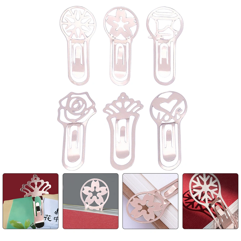 6Pcs Portable Page Markers Delicate Bookmark Decorative Classical Bookmark Read Supply