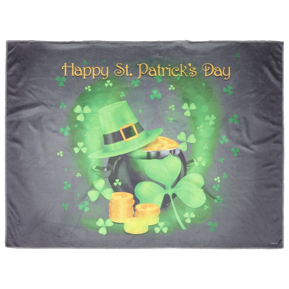 Large Happy St. Patrick's Day Tapestry Backdrop Decoration Shamrock Wall Hanging Blanket