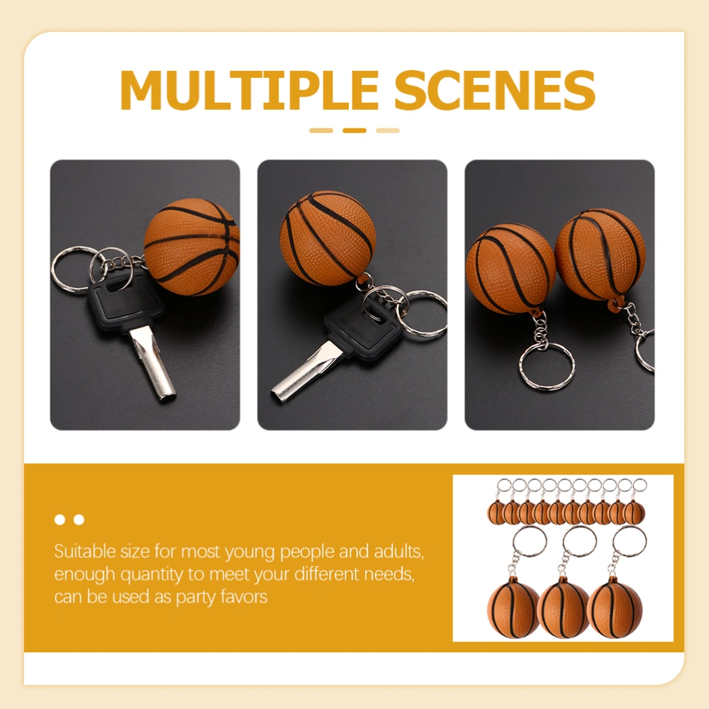 24pcs Basketball Keychain Sports Charm Keychain Basketball Key Holder Gift