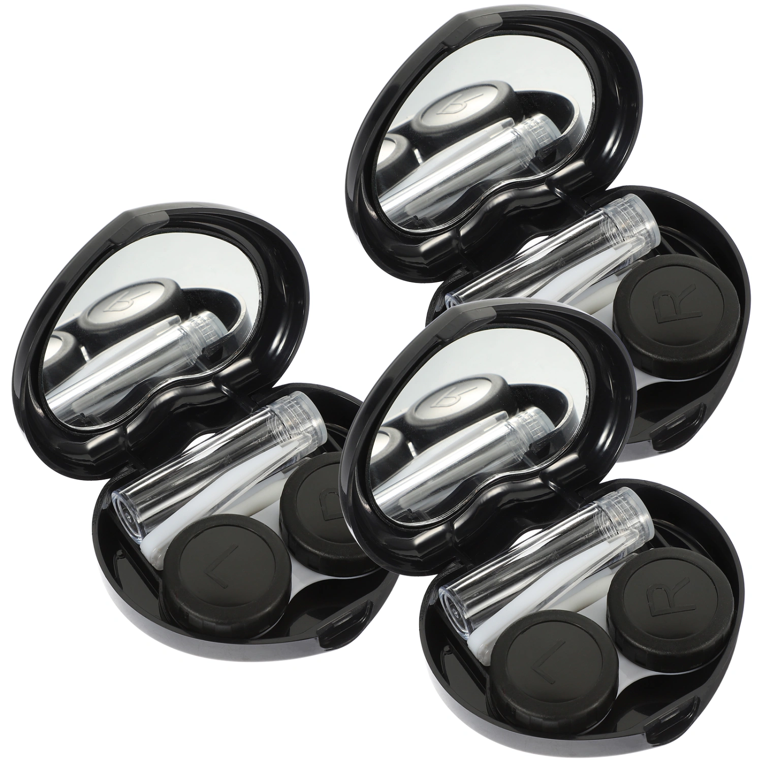 3 Sets of Contacts Lens Cases Travel Contacts Lens Cases Contacts Lens Case Box with Mirror