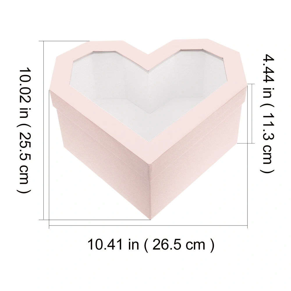 Heart Shape Gift Boxes Gift Container With Clear Window Valentines' Day Gift Wrapping Box