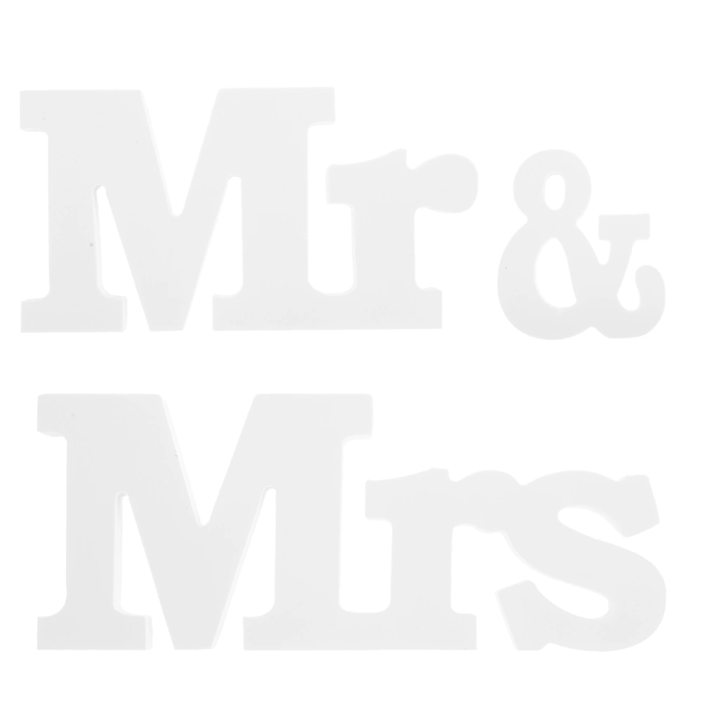 1Set Wedding Decoration Letters Mr and Mrs Sign Table Ornament Desktop Centerpiece Craft